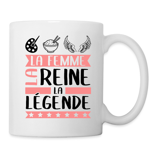 Mug blanc Arielle rébus – La femme, la reine, la légende - blanc
