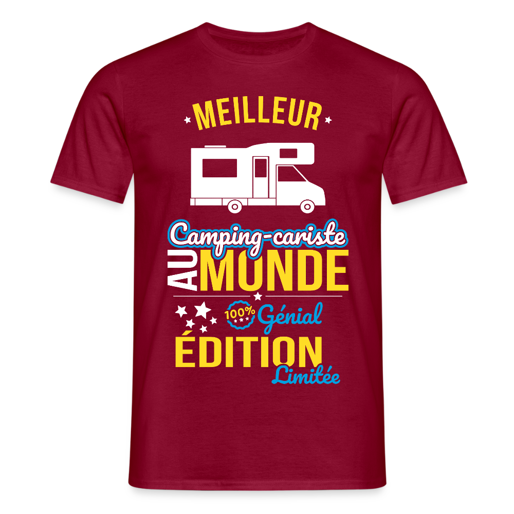 T-shirt Homme - Meilleur Camping-cariste au monde - 100% génial - rouge brique