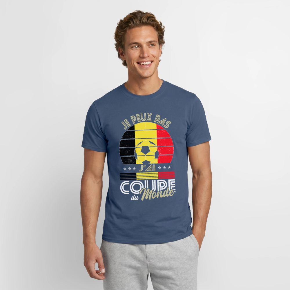 T-shirt Homme - Je peux pas j'ai Coupe du Monde - Belgique - denim foncé