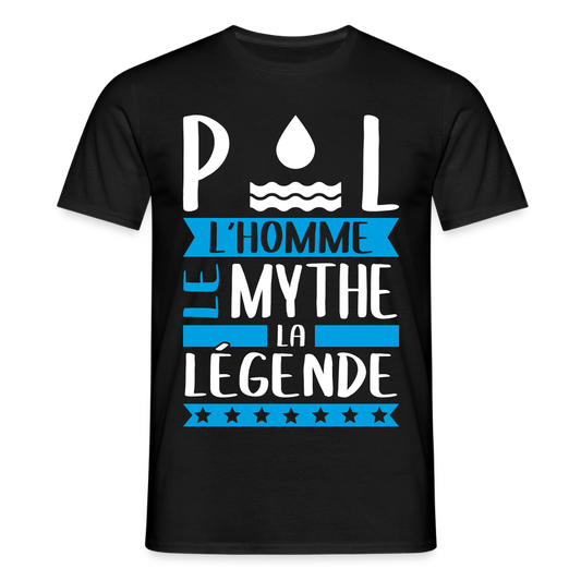 T-shirt homme Paul rébus – L’homme, le mythe, la légende - noir