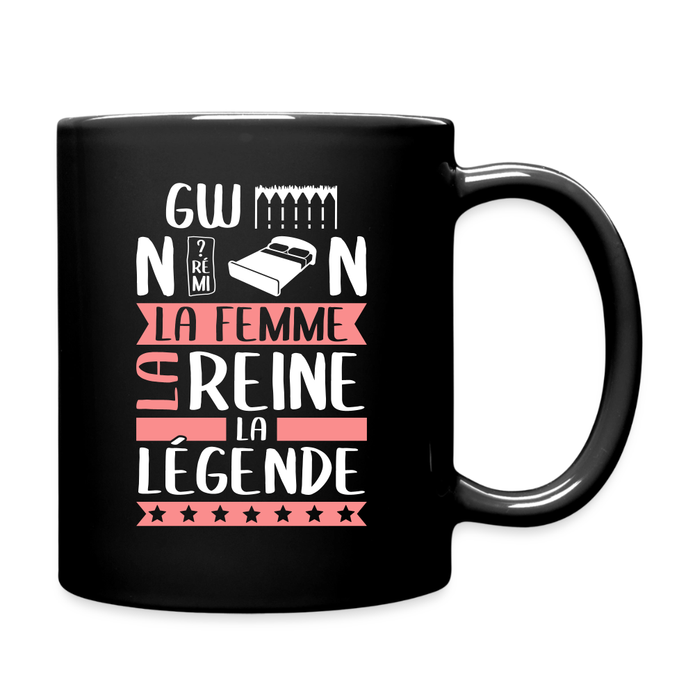 Mug uni Gwendoline rébus – La femme, la reine, la légende - noir