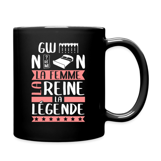 Mug uni Gwendoline rébus – La femme, la reine, la légende - noir