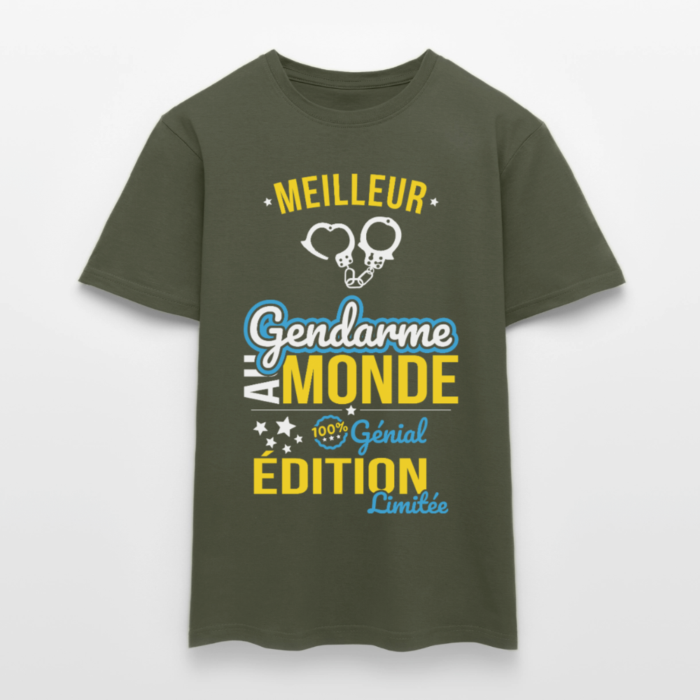 T-shirt Homme - Meilleur gendarme au Monde - vert militaire