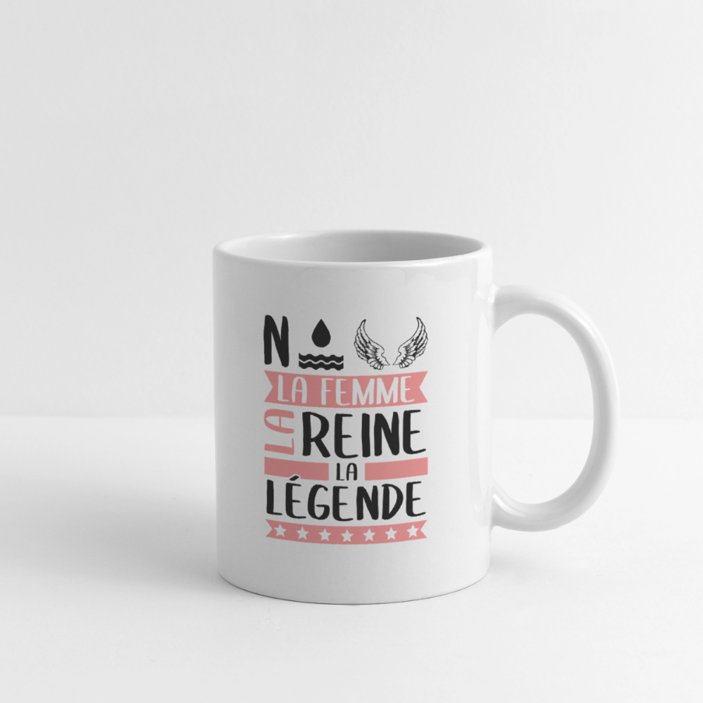 Mug blanc Noëlle rébus – La femme, la reine, la légende - blanc