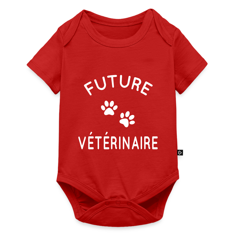 Body Bébé bio manches courtes - Future vétérinaire - rouge