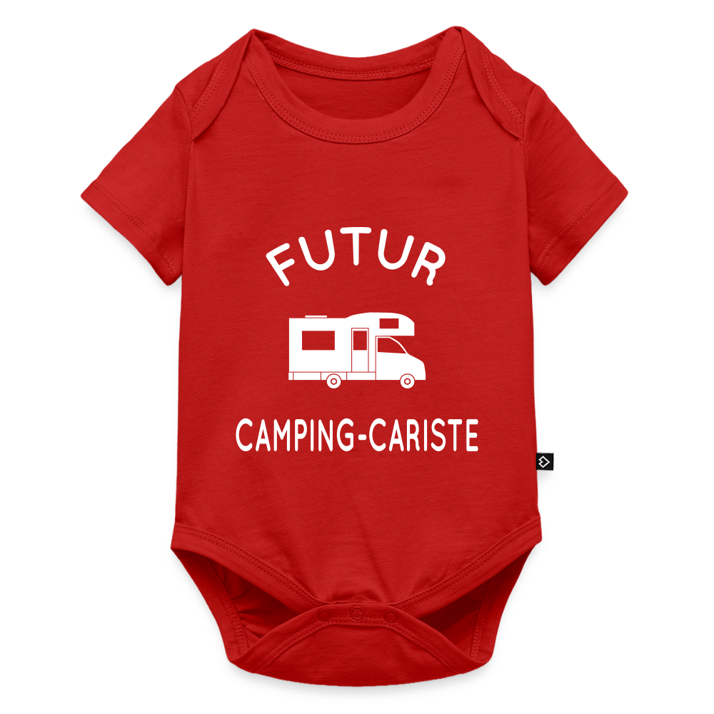 Body Bébé bio manches courtes - Futur camping-cariste - rouge