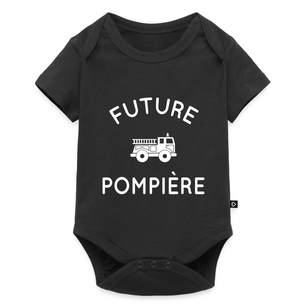 Body Bébé bio manches courtes - Future pompière - noir