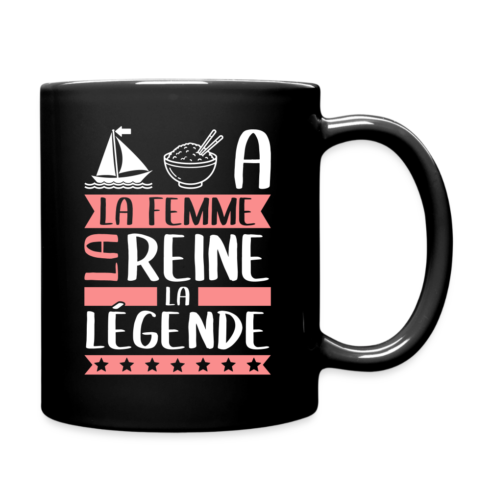 Mug uni Maria rébus – La femme, la reine, la légende - noir