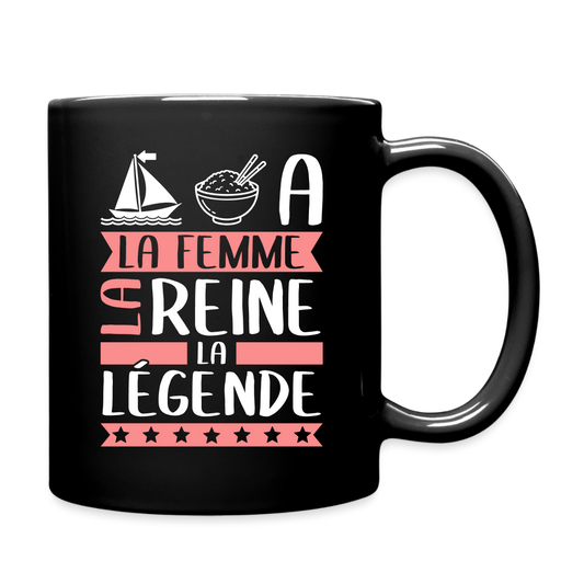 Mug uni Maria rébus – La femme, la reine, la légende - noir