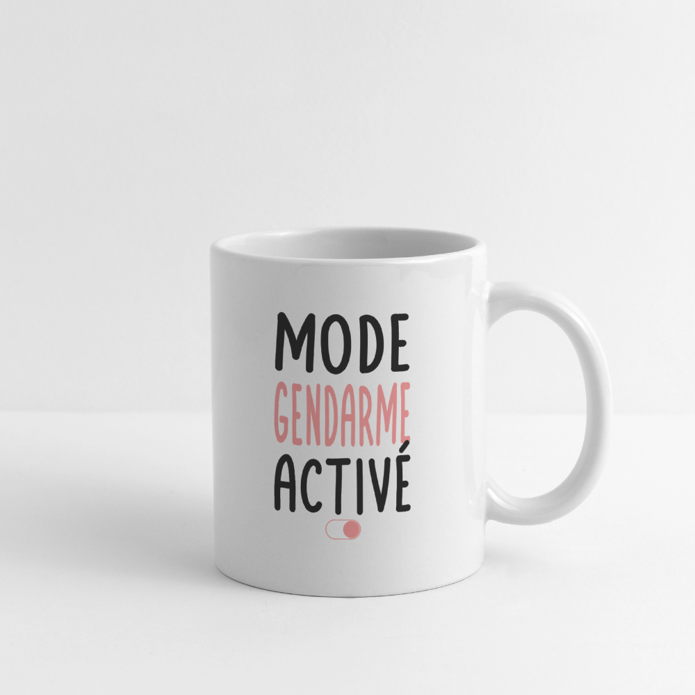 Mug blanc - Mode gendarme activé blanc et rose - blanc