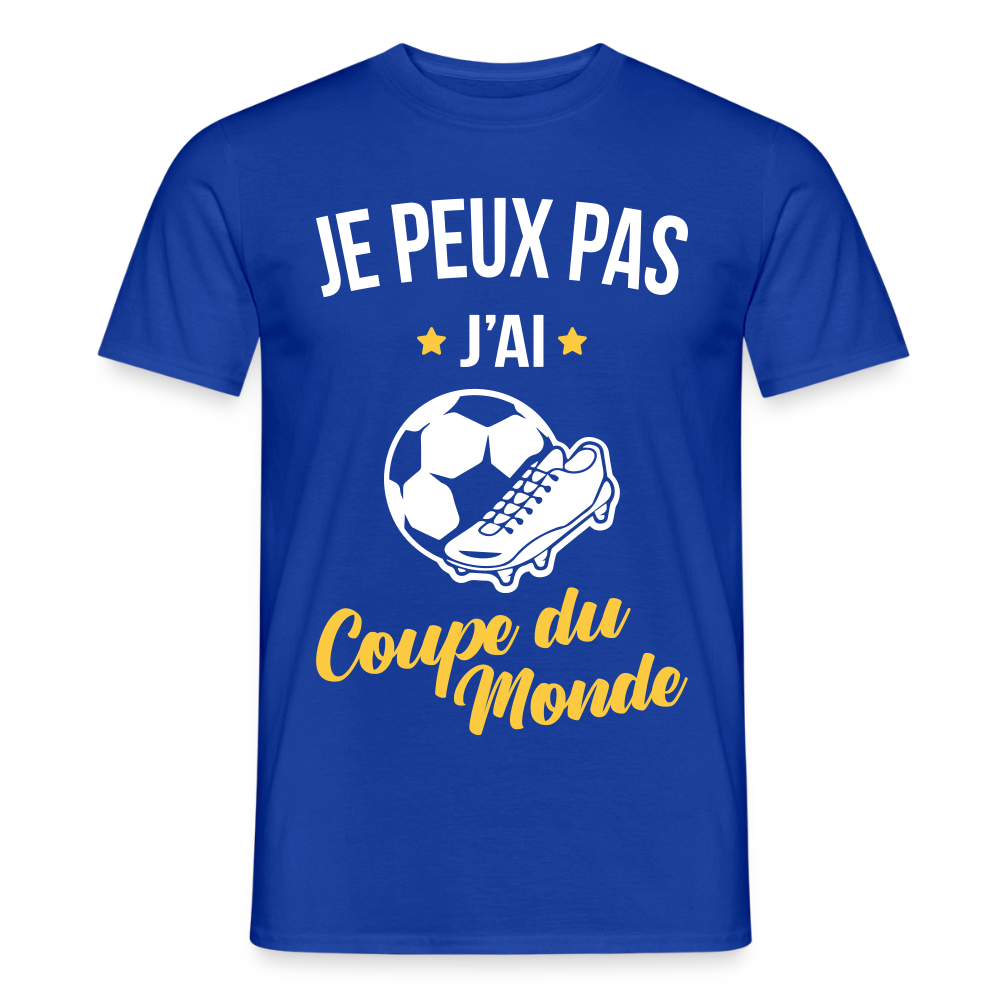 T-shirt Homme - Je peux pas j'ai Coupe du Monde - bleu foncé
