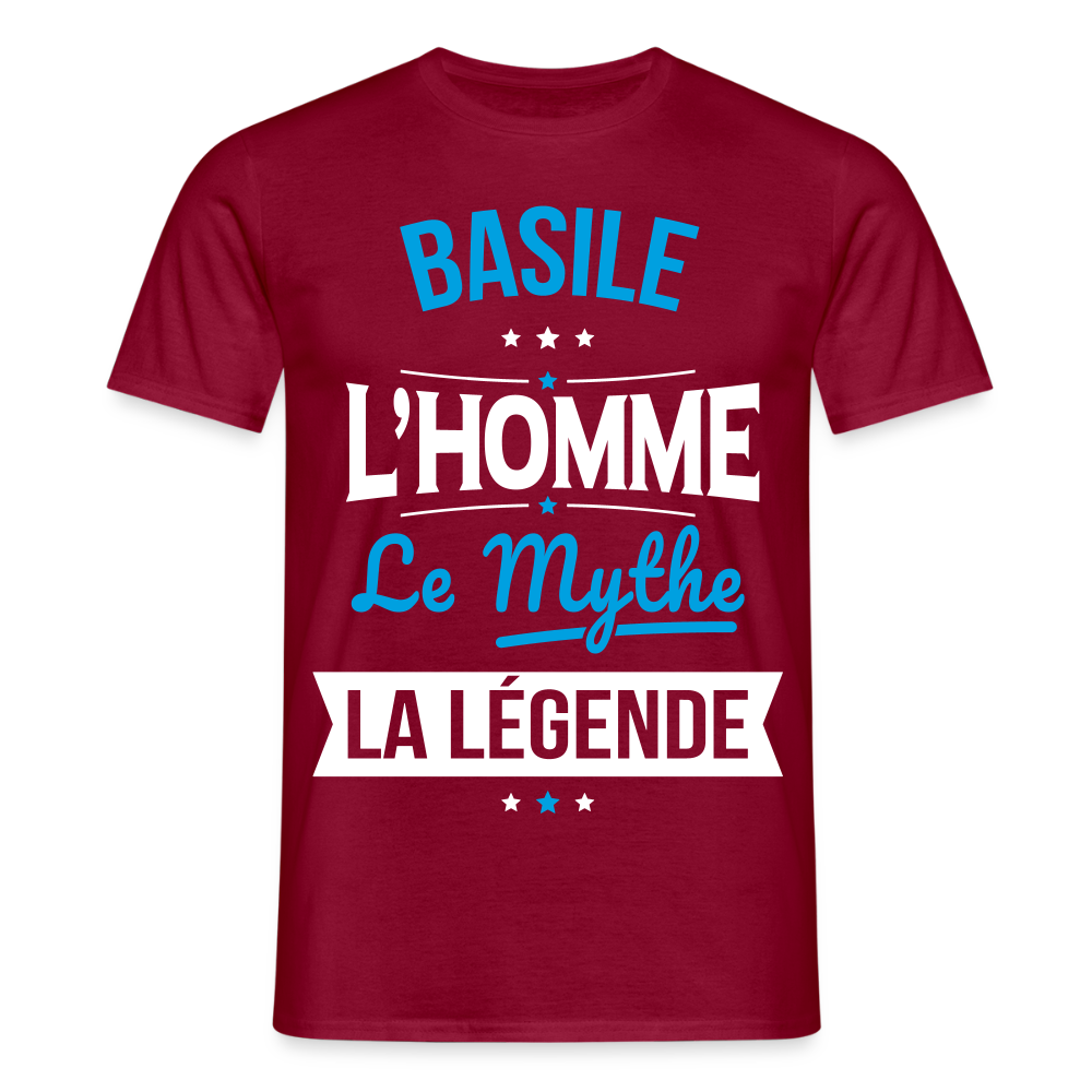 T-shirt Homme - Basile - l'Homme - le Mythe - la Légende - rouge brique