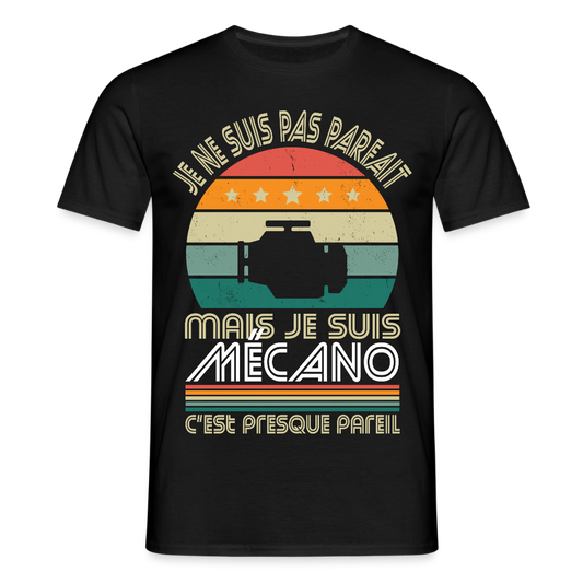 T-shirt Homme - Je ne suis pas parfait mais je suis Mécano - noir