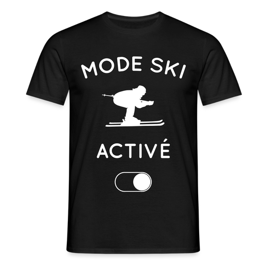 T-shirt Homme - Mode ski activé - noir