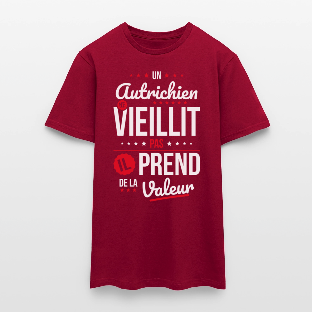 T-shirt Homme - Un Autrichien ne vieillit pas - rouge brique
