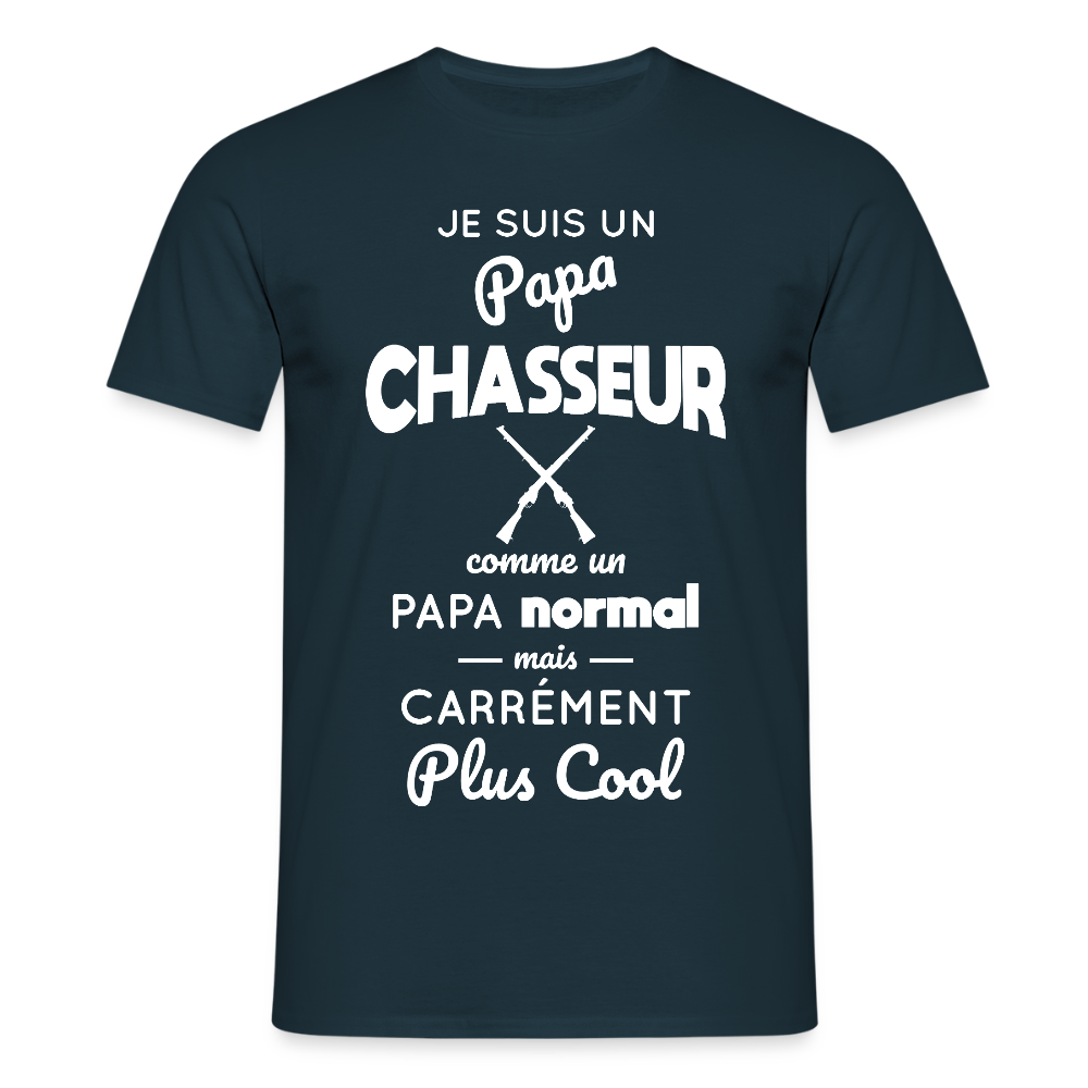 T-shirt Homme - Papa chasseur plus cool - marine