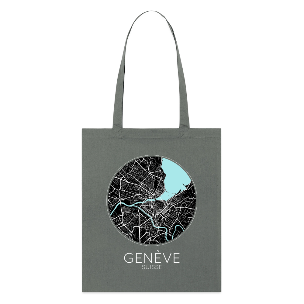 Tote Bag Genève Bio – Plan de Genève - charbon