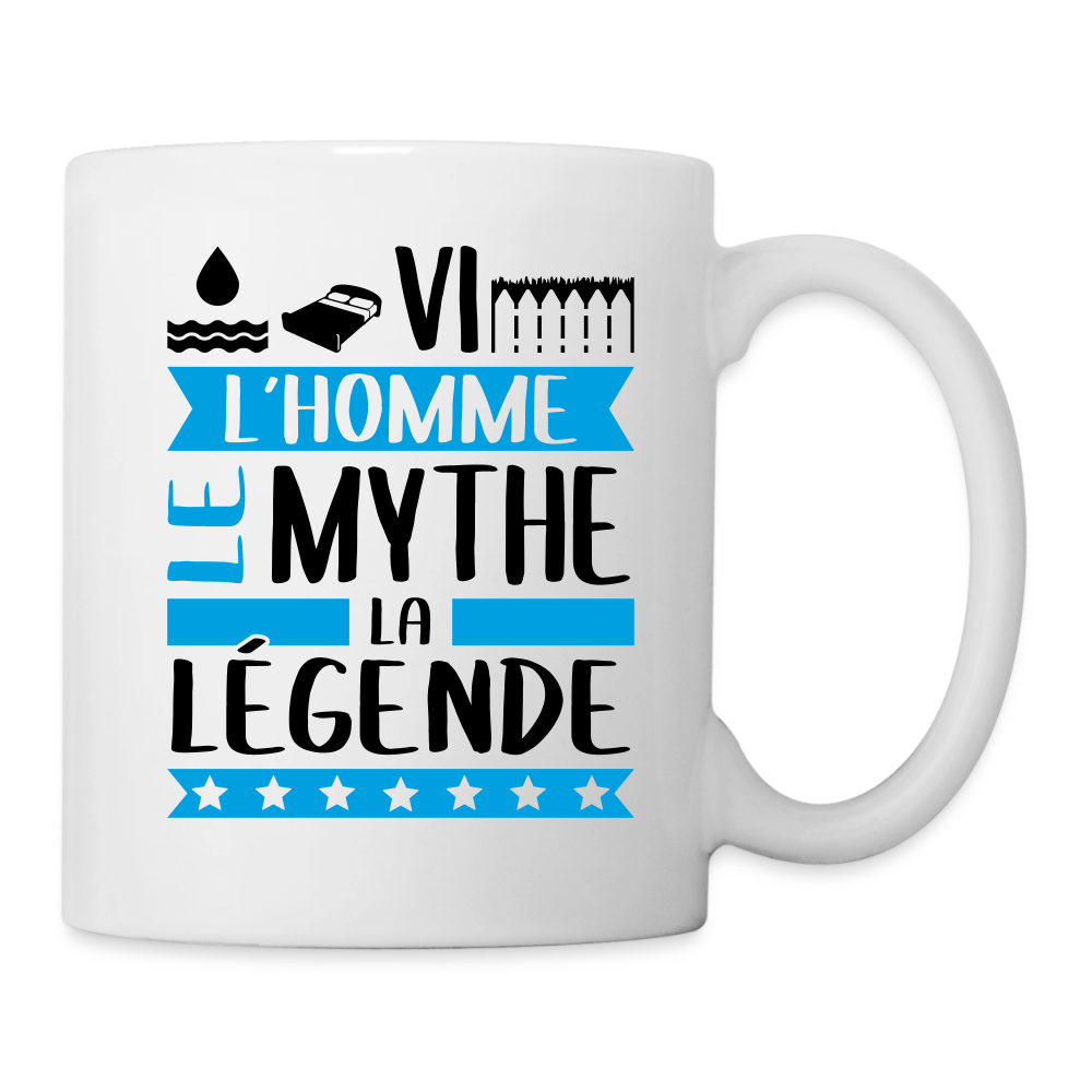 Mug blanc Olivier rébus – L’homme, le mythe, la légende - blanc
