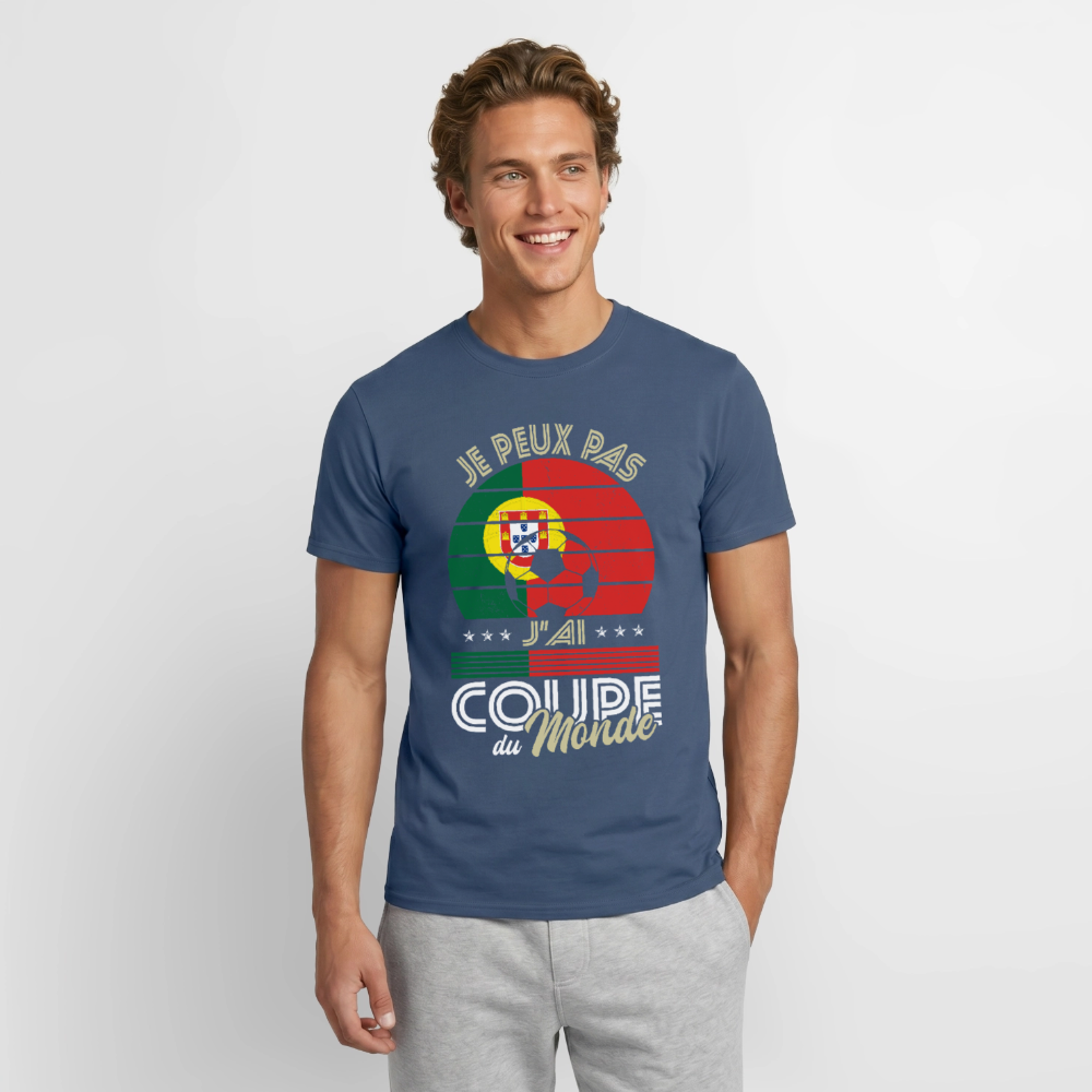 T-shirt Homme - Je peux pas j'ai Coupe du Monde - Portugal - denim foncé