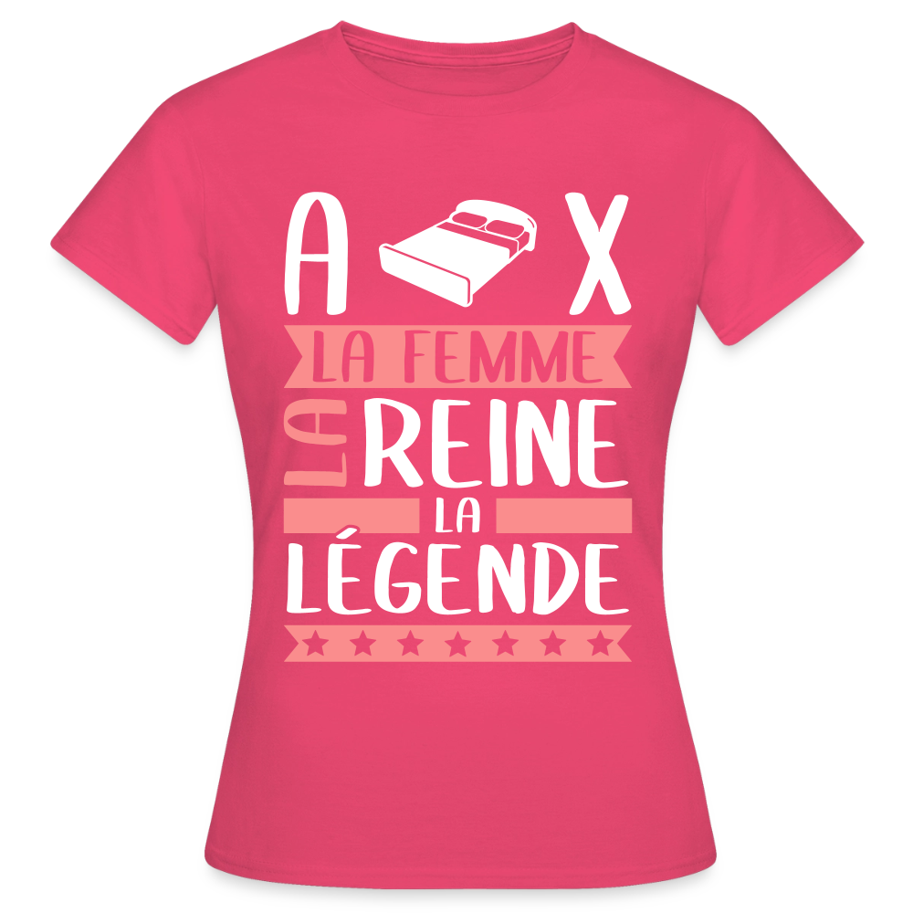 T-shirt femme Alix rébus – La femme, la reine, la légende - rose azalée