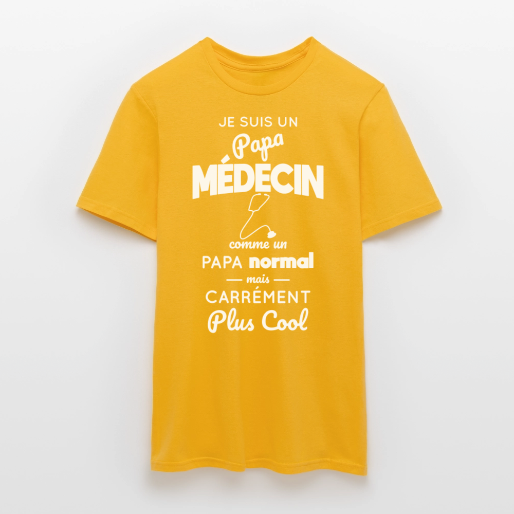 T-shirt Homme - Papa médecin plus cool - jaune