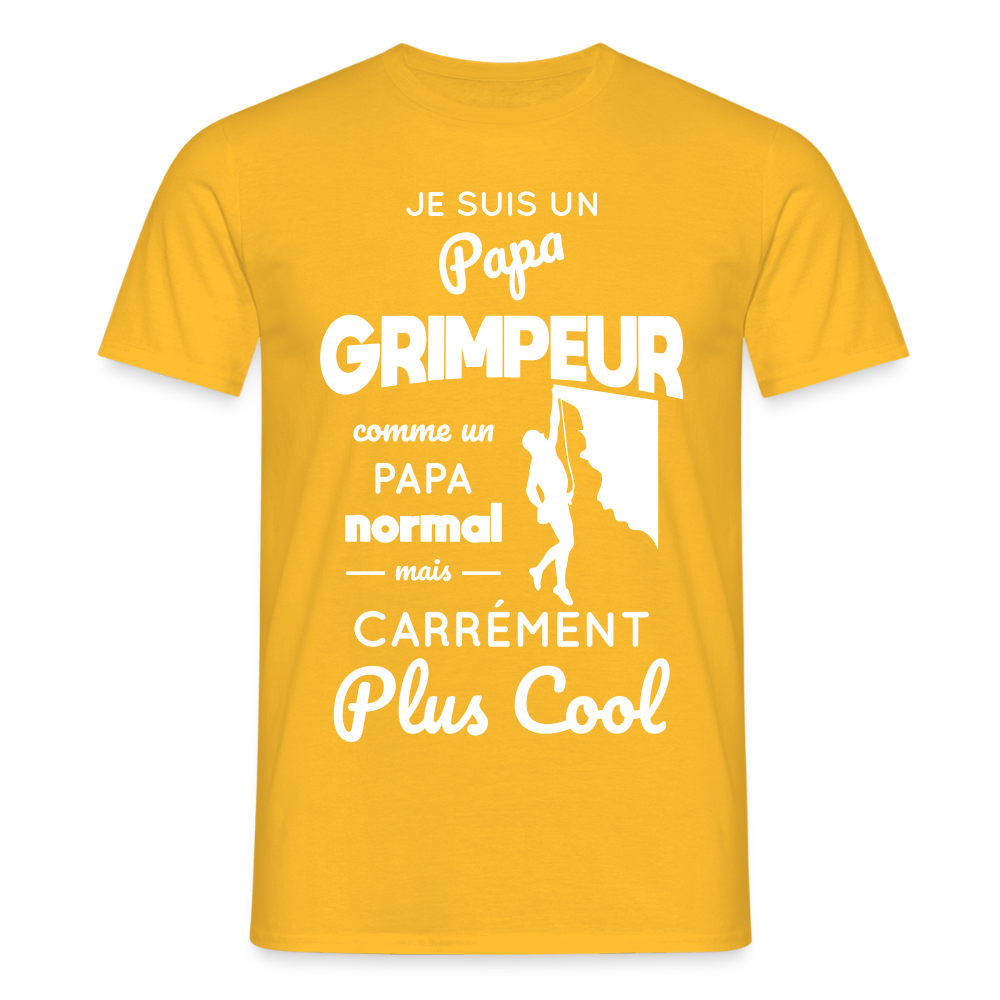 T-shirt Homme - Papa grimpeur plus cool - jaune