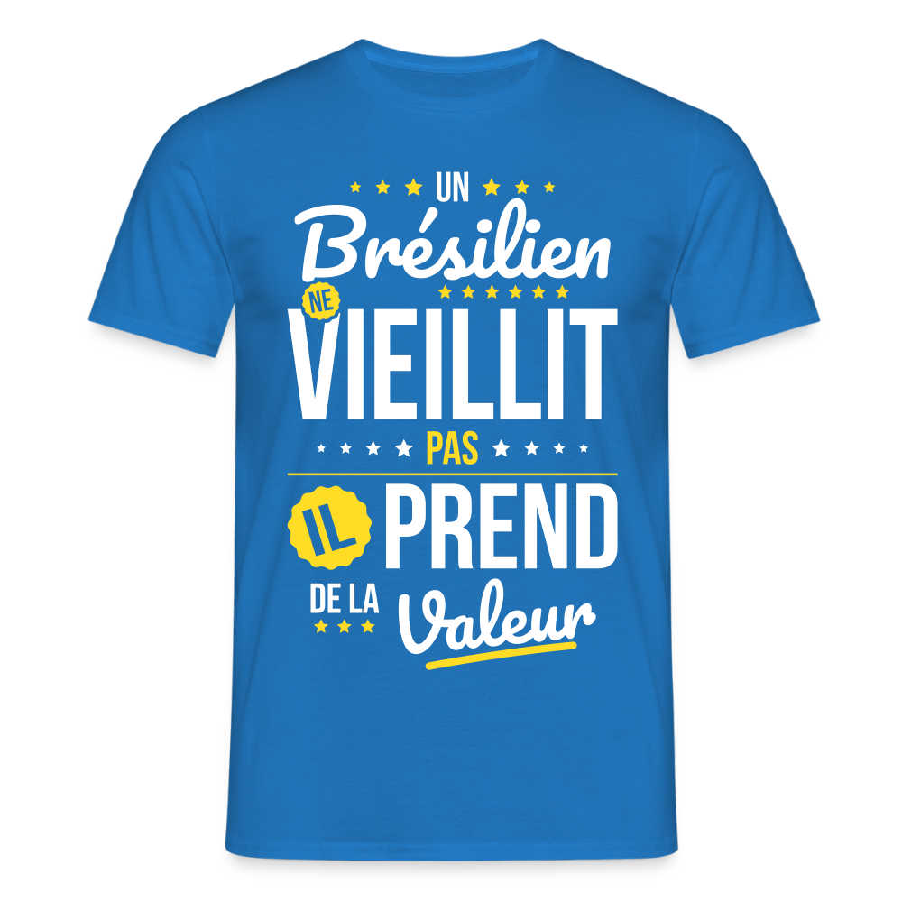 T-shirt Homme - Un Brésilien ne vieillit pas - bleu royal
