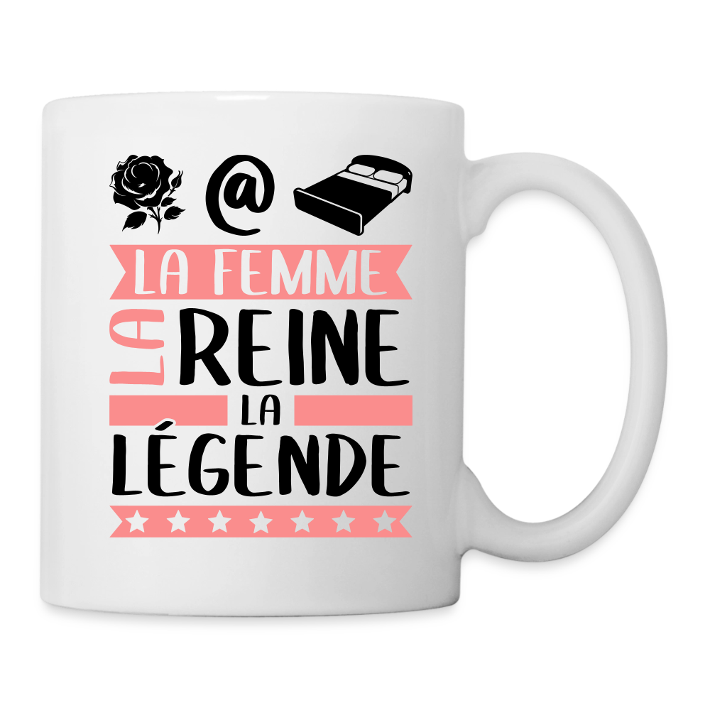 Mug blanc Rosalie rébus – La femme, la reine, la légende - blanc