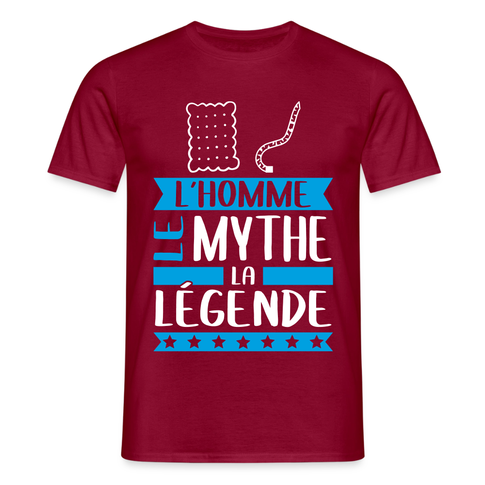T-shirt homme Luc rébus – L’homme, le mythe, la légende - rouge brique