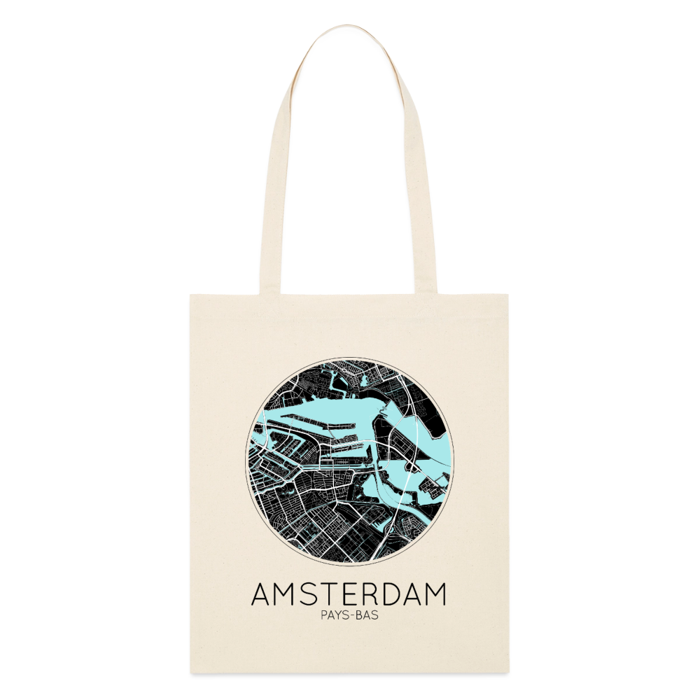 Tote Bag Amsterdam Bio Coloris Clair – Plan d’Amsterdam - écru doux