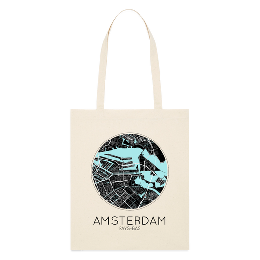 Tote Bag Amsterdam Bio Coloris Clair – Plan d’Amsterdam - écru doux
