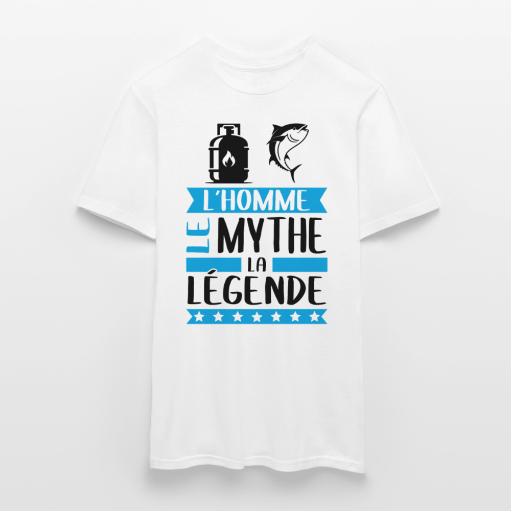 T-shirt homme coloris clair Gaston en rébus – L’homme, le mythe, la légende - blanc