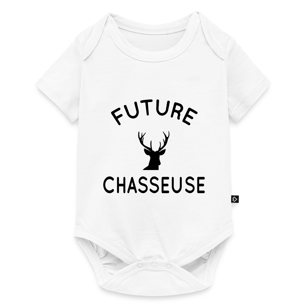 Body Bébé bio manches courtes - Future chasseuse - blanc