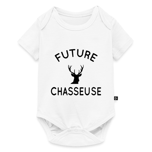 Body Bébé bio manches courtes - Future chasseuse - blanc