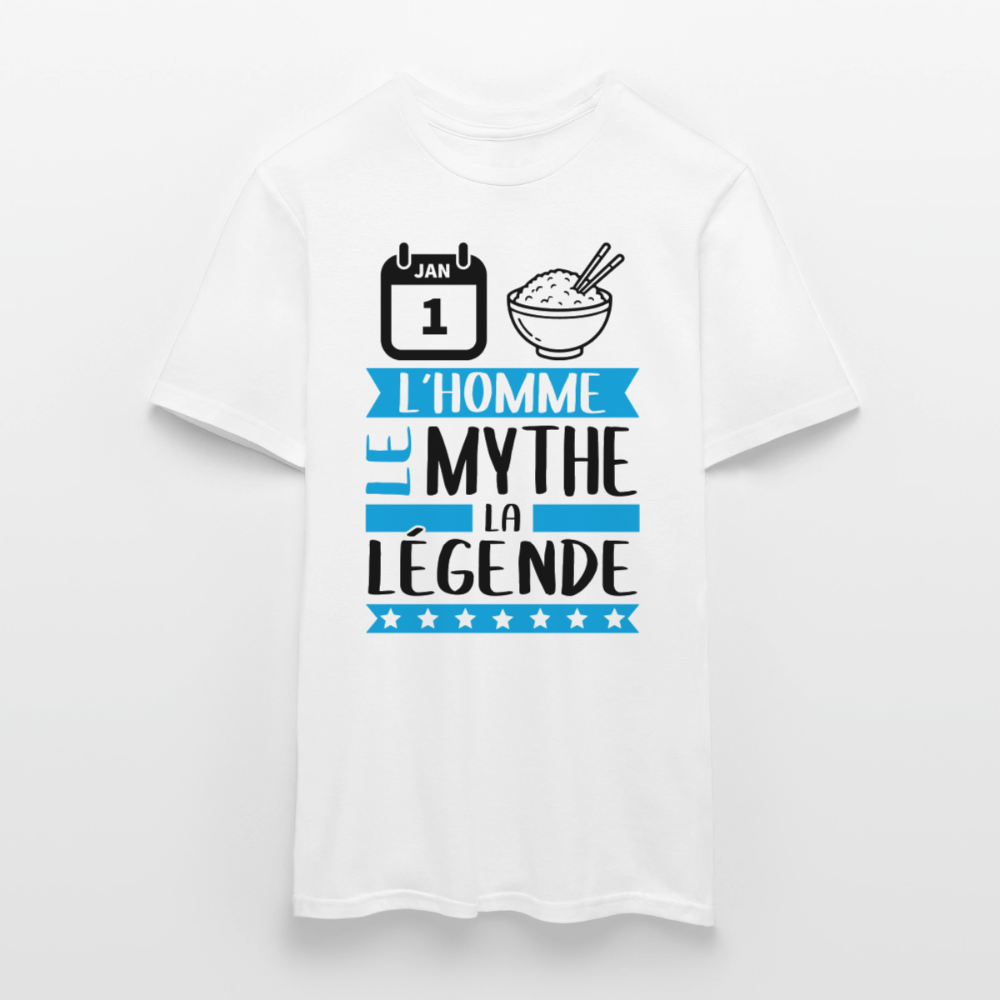 T-shirt homme coloris clair Henry en rébus – L’homme, le mythe, la légende - blanc