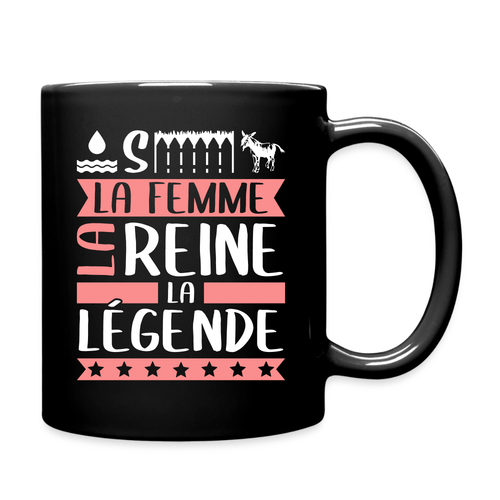 Mug uni Océane rébus – La femme, la reine, la légende - noir