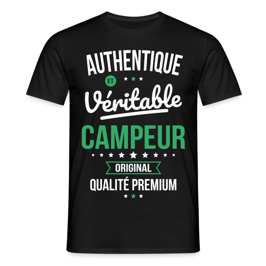 T-shirt Homme - Authentique et véritable Campeur - noir