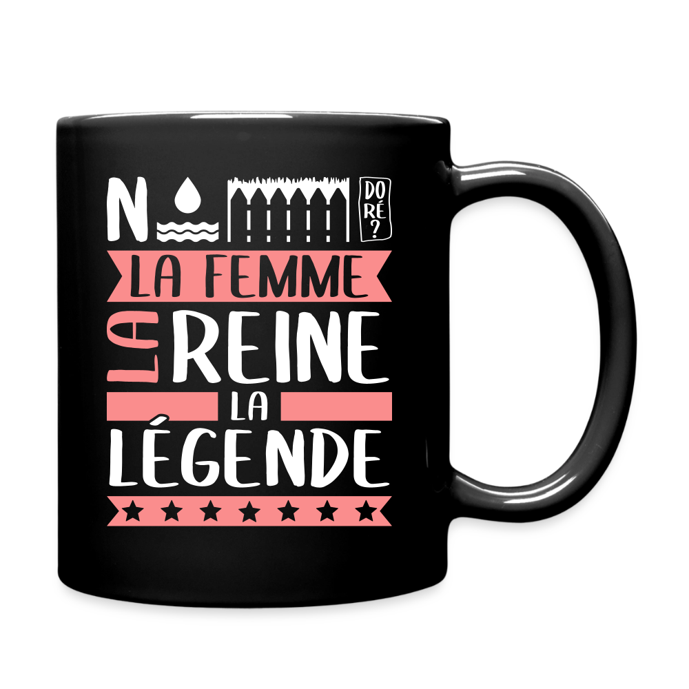 Mug uni Noémie rébus – La femme, la reine, la légende - noir