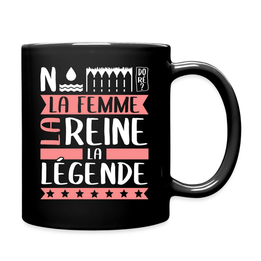 Mug uni Noémie rébus – La femme, la reine, la légende - noir