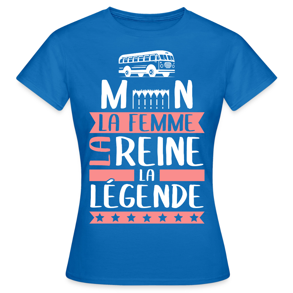 T-shirt femme Carmen rébus – La femme, la reine, la légende - bleu royal