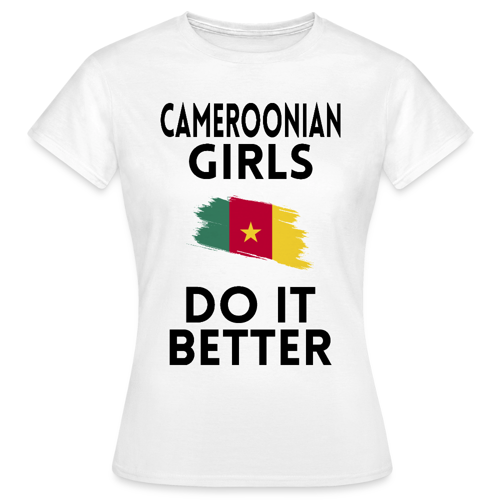 T-shirt femme coloris clair - Cameroonian Girls Do It Better - blanc