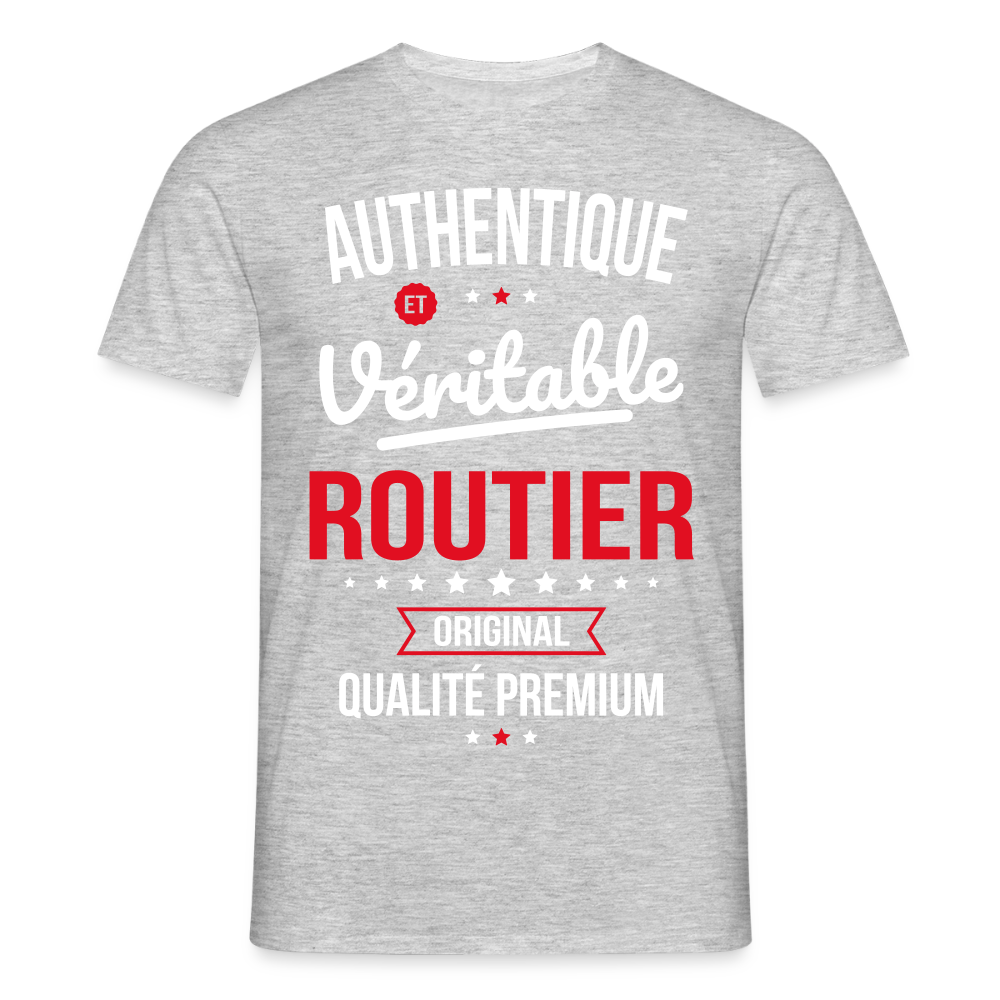 T-shirt Homme - Authentique et véritable Routier - gris chiné