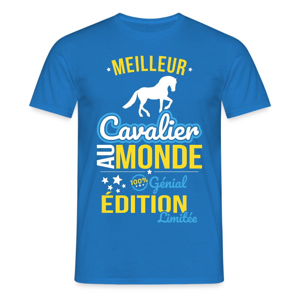 T-shirt Homme - Meilleur Cavalier au monde - 100% génial - bleu royal