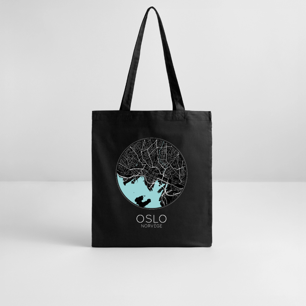 Tote Bag Oslo Bio – Plan d’Oslo - noir