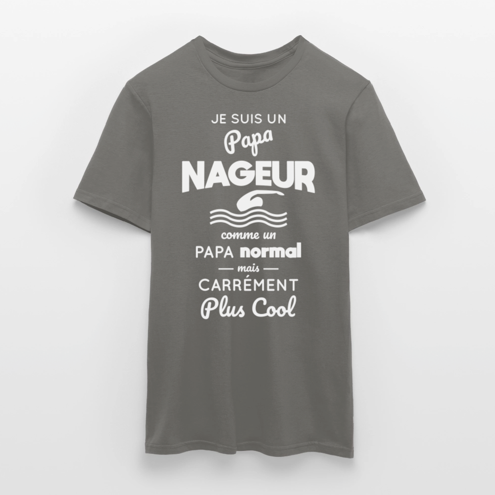 T-shirt Homme - Papa nageur plus cool - gris graphite