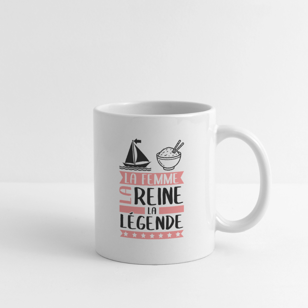 Mug blanc Marie rébus – La femme, la reine, la légende - blanc