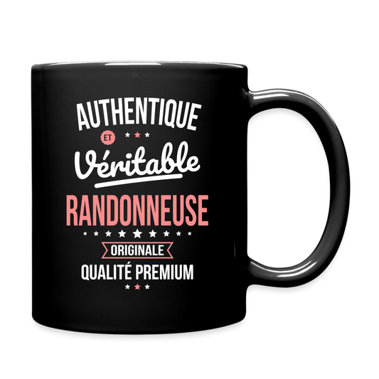 Mug uni - Authentique et véritable Randonneuse - noir