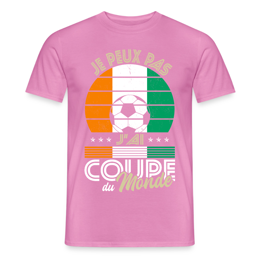 T-shirt Homme - Je peux pas j'ai Coupe du Monde - Côte d’Ivoire - rose