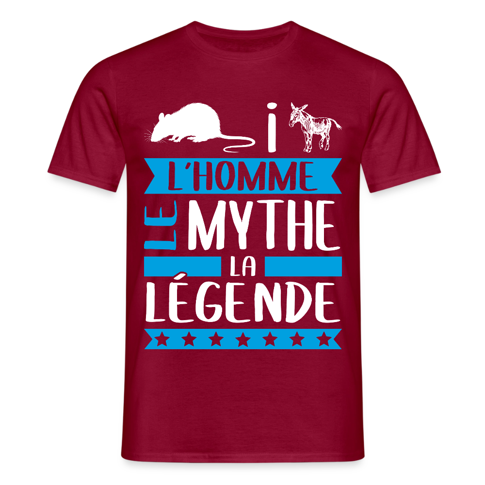 T-shirt homme Rayane rébus – L’homme, le mythe, la légende - rouge brique