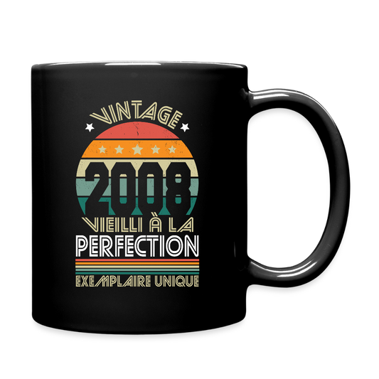 Mug anniversaire homme 18 ans – Vintage 2008 - Exemplaire unique - noir